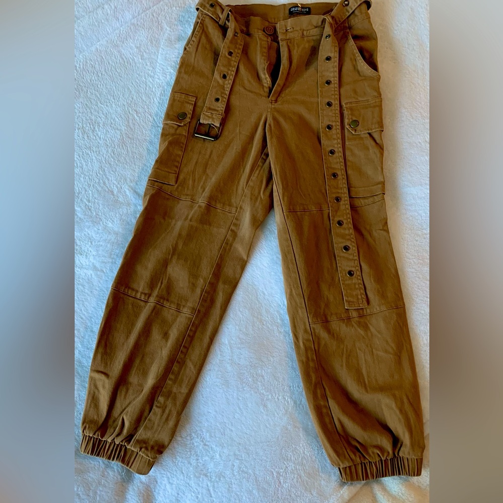 Fashion Nova Cargo Utility Jogger Pants With Belt and Pockets